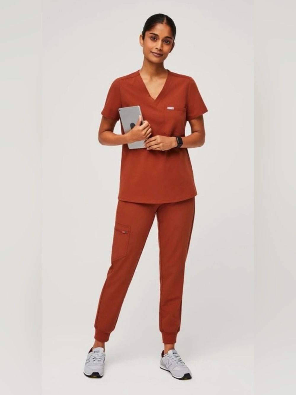 FIGS L/XLT Tall Scrub Set~Limited Edition Color Auburn Rust Catarina Top, Jogger